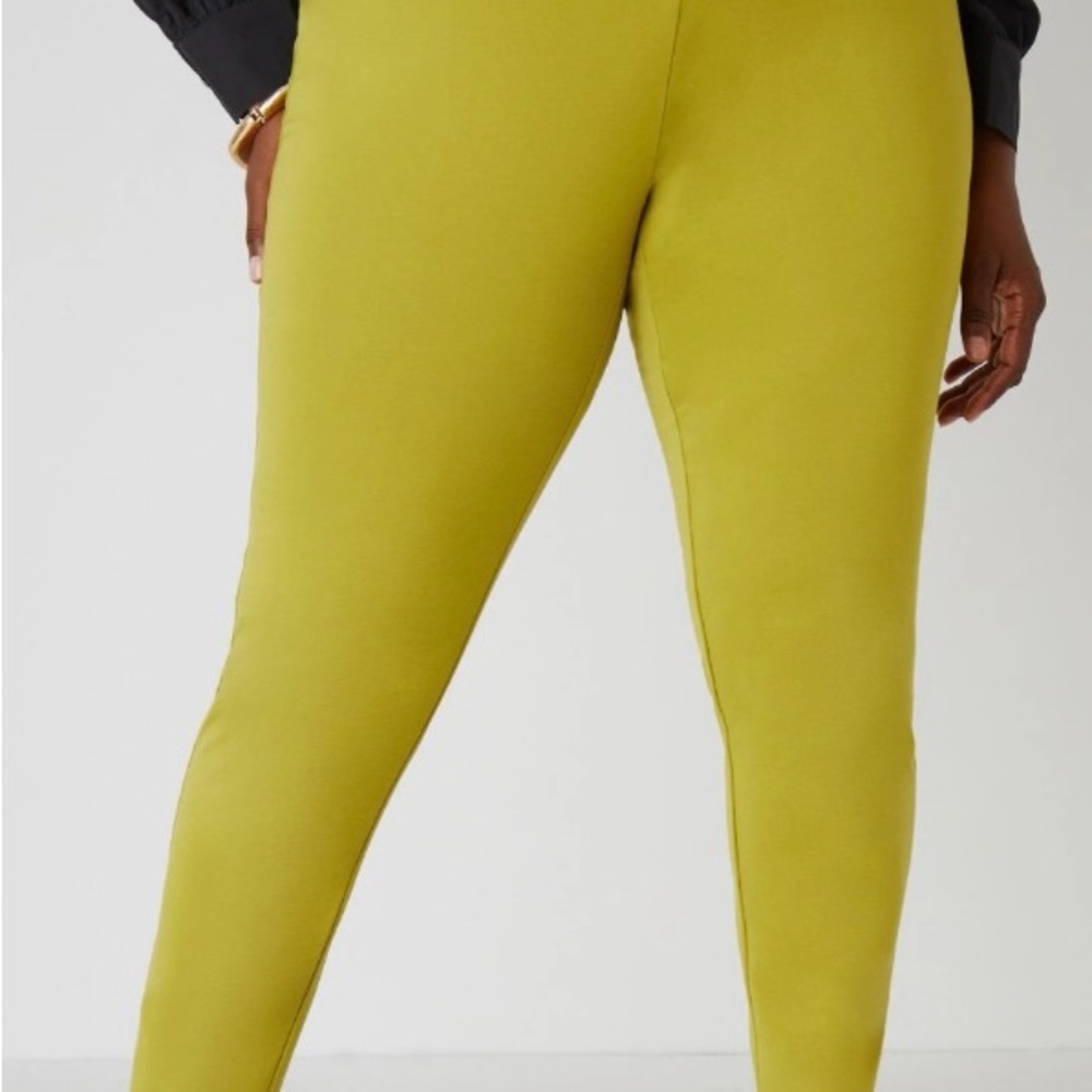 Ashley Stewart Yellow Leggings Sleek Stretchy Design